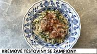 Chutná těstovinová bleskovka k obědu s krémovou omáčkou a žampiony